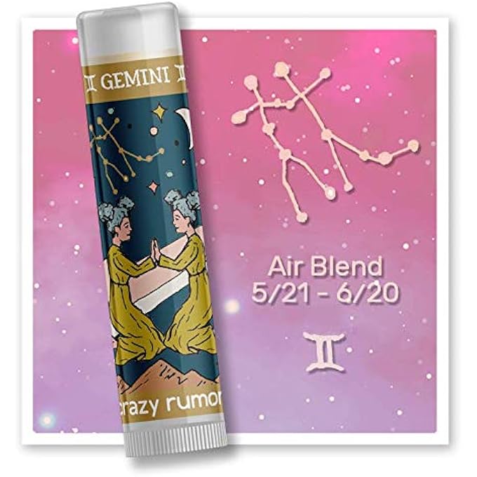 crazy rumors GEMINI ZODIAC ALL NATURAL, PLANT BASED LIP BALM TO MOISTURIZE AND NOURISH YOUR LIPS - AIR BLEND (VANILLA CREAM, FRESH BERRY AND BOTANICAL LAVENDER) - Image 3